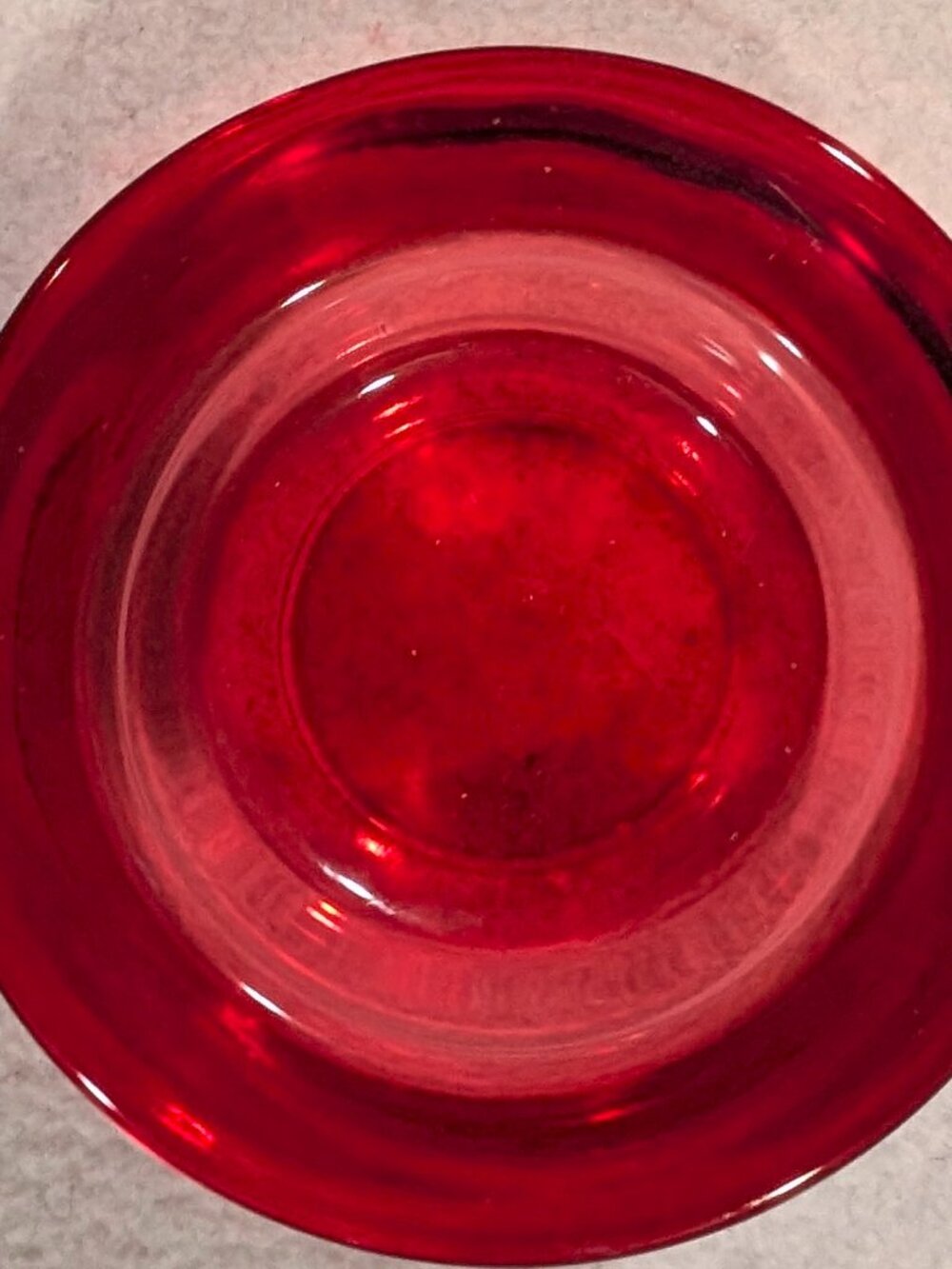 Red Glass Votive Candle Holder Maximalist Home Decor - 1342